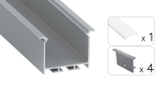 Zestaw TEKKNI HEDE srebrny, klosz mrożony  3 m