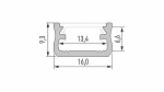 Profil LED LUMINES typ A RAL 1923 mat. 3 m