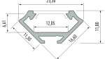 Profil LED LUMINES typ C RAL 1923 mat. 1 m
