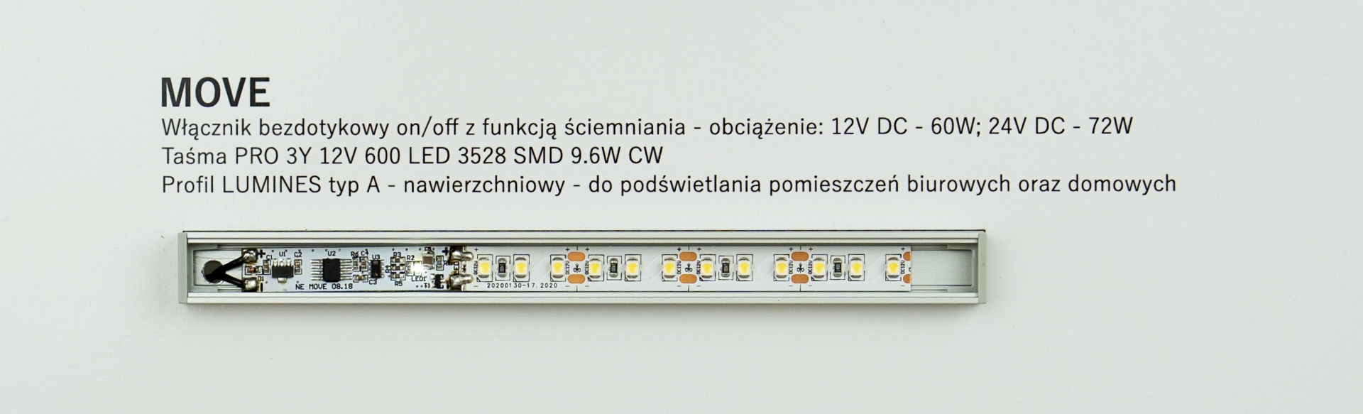 Montaż sterownika MOVE w profilu LUMINES A