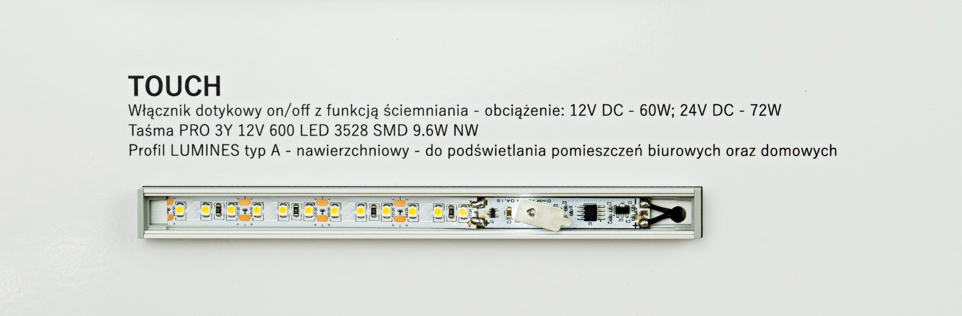 Montaż sterownika Touch w profilu LUMINES A