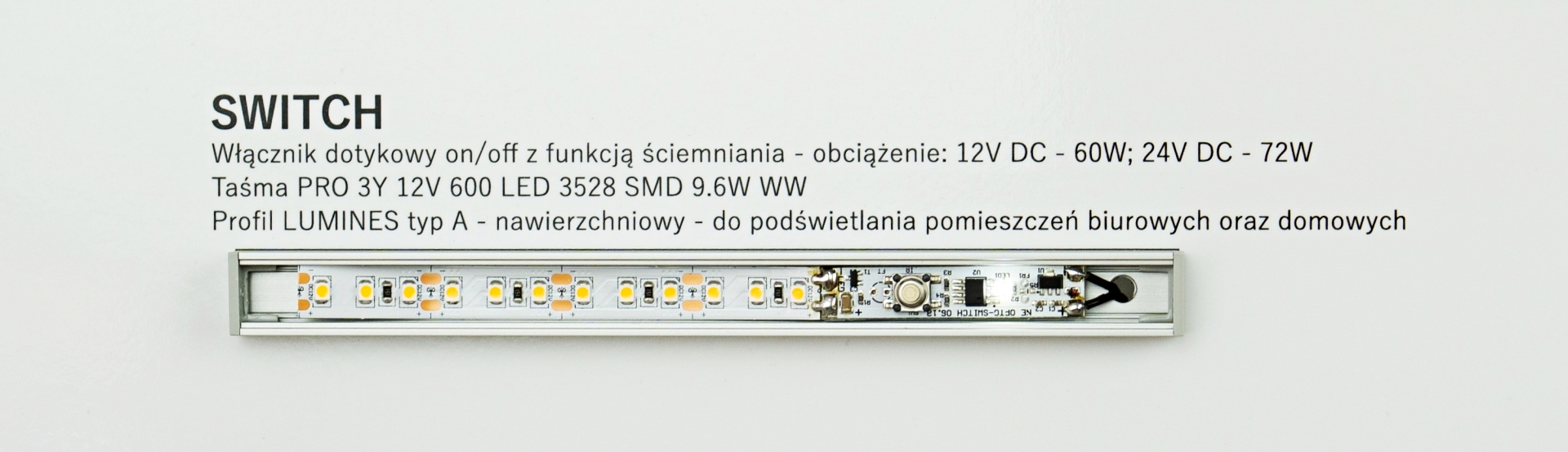 Montaż sterownika SWITCH w profilu LUMINES A